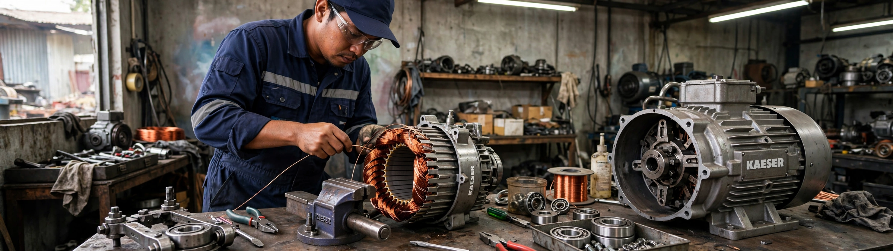 Servis kompresor Atlas Copco di lapangan