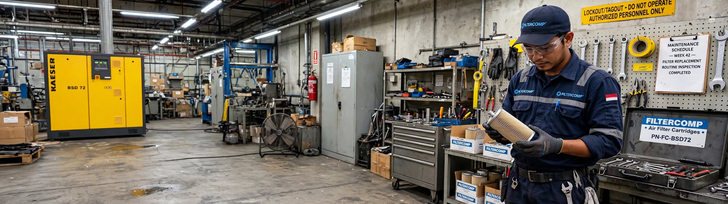 Overhaul air end kompresor industri